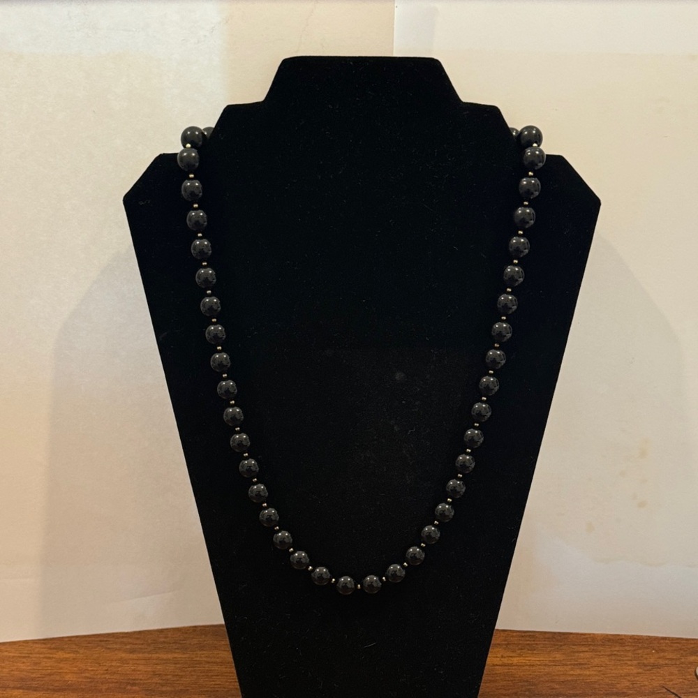 Black and Gold Beaded Necklace